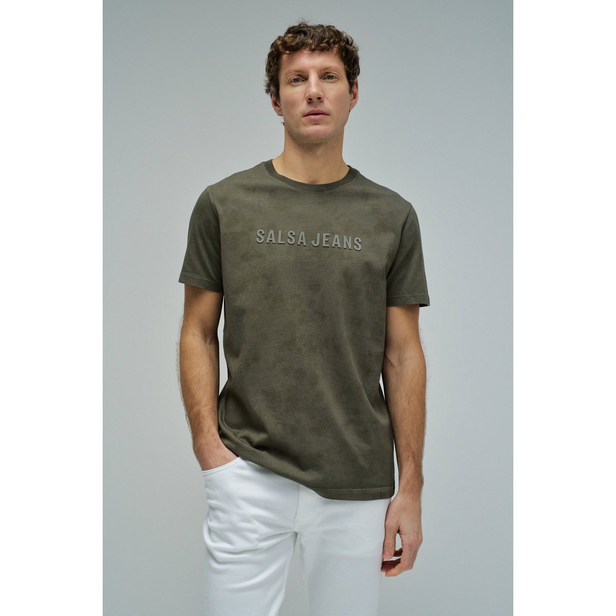 T-SHIRT AVEC BRANDING vert, SALSA JEANS