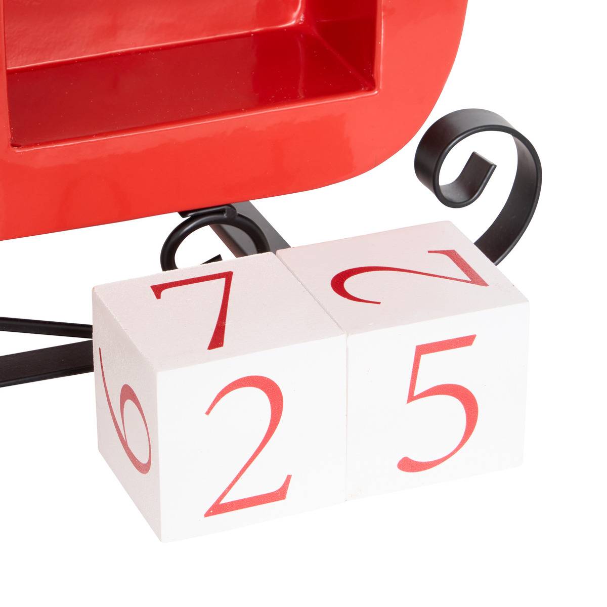 Calendrier de l'Avent traîneau L. 39,5 cm rouge, FEERIC LIGHTS & CHRISTMAS