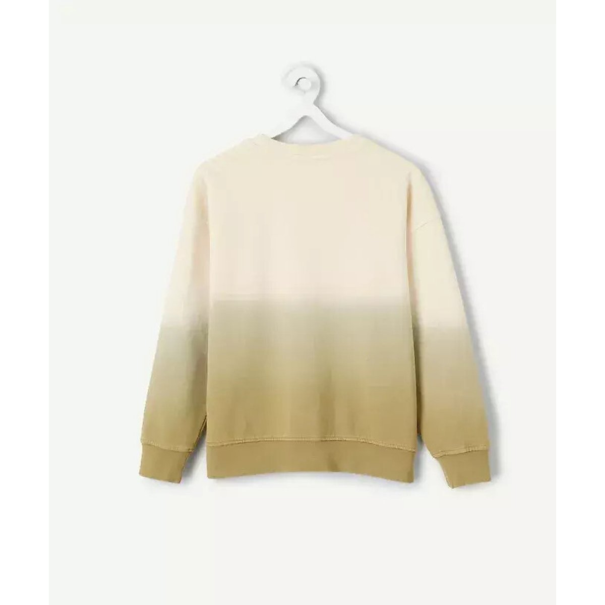 Rundhals-Sweatshirt aus Molton mit Tie-Dye-Effekt khaki/ecru, TAPE A L'OEIL