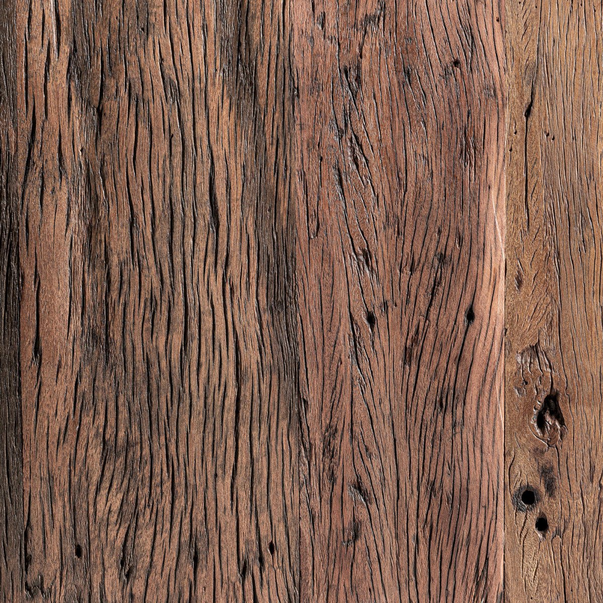 Table basse rustique en bois brun finition vieillie, RECOLLECTION