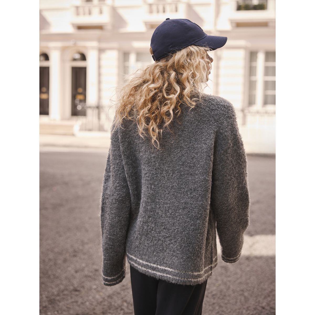 Pull bouclé sport à col zippé gris anthracite, NEXT