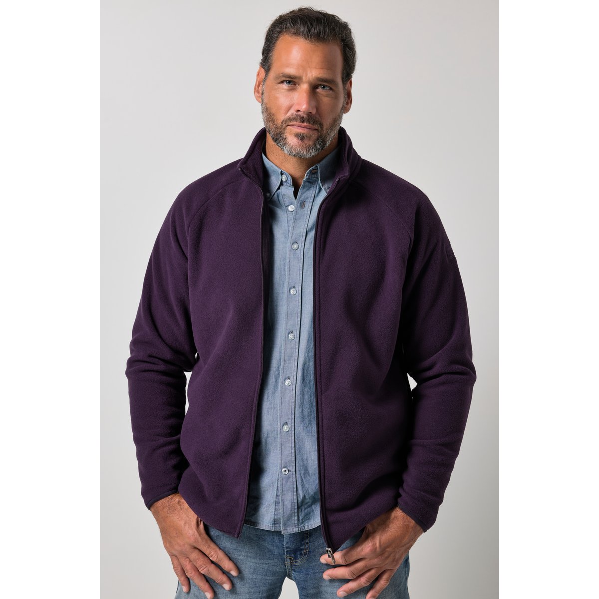 Veste en polaire Level 2, col montant violet foncé, JP1880