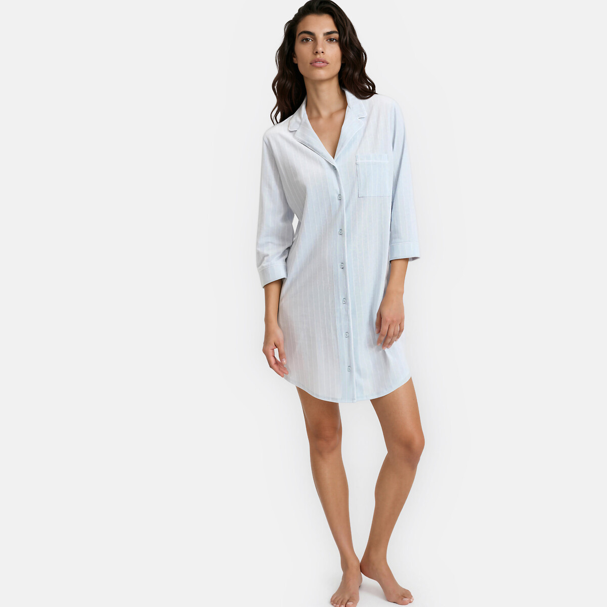 Camicia Da Notte A Righe Jersey Di Puro Cotone Abbigliamento E Accessori Camera Camicie La Redoute