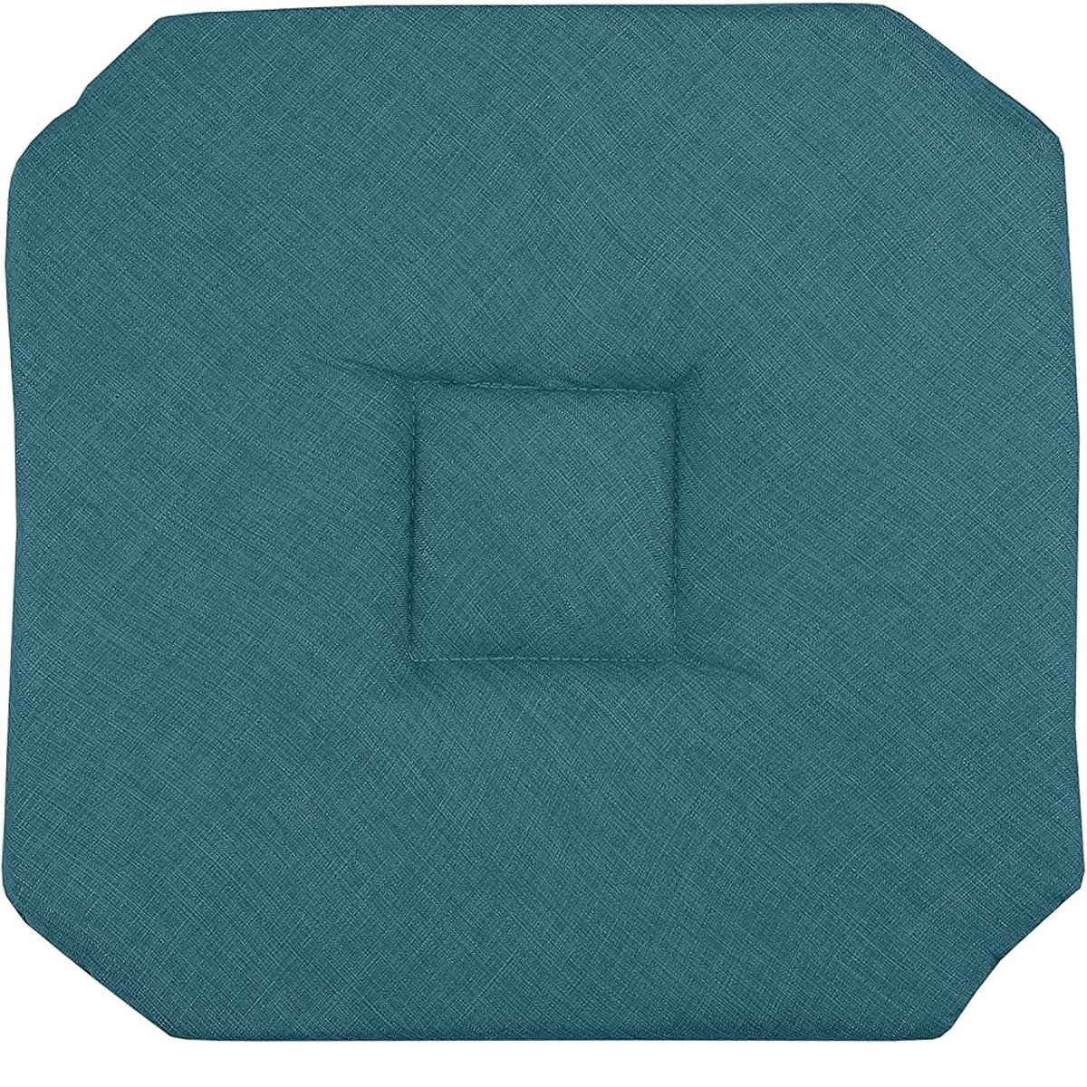 Galette de chaise 4 rabats chinée turquoise, EDEN