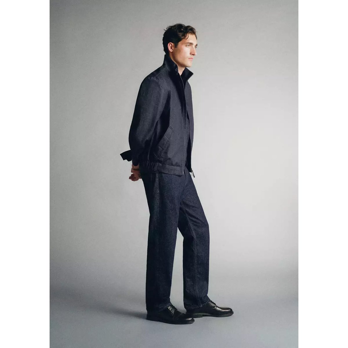 Veste en denim de coton bleu, MANGO MAN