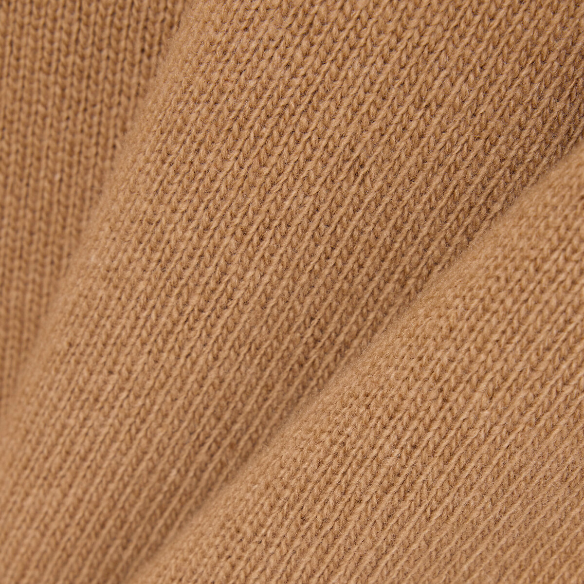 Pull col rond manches longues en laine camel, LACOSTE