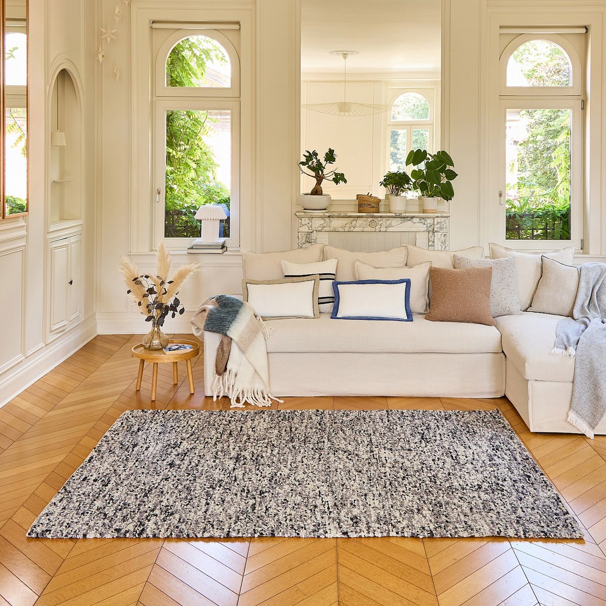 Tapis tissé en laine BENOITE gris, HABITAT