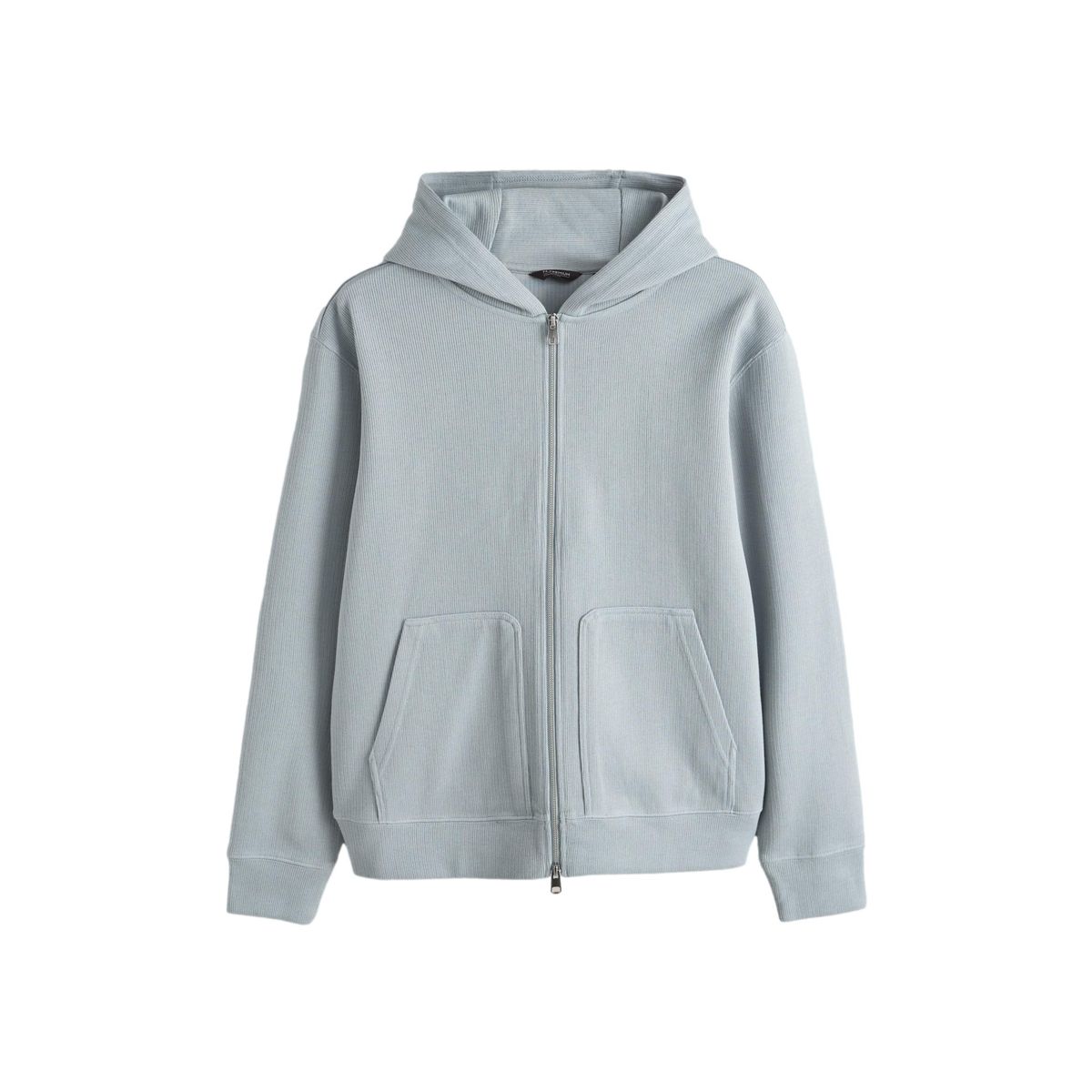Sweat à capuche zippé texturé gris glacé, NEXT