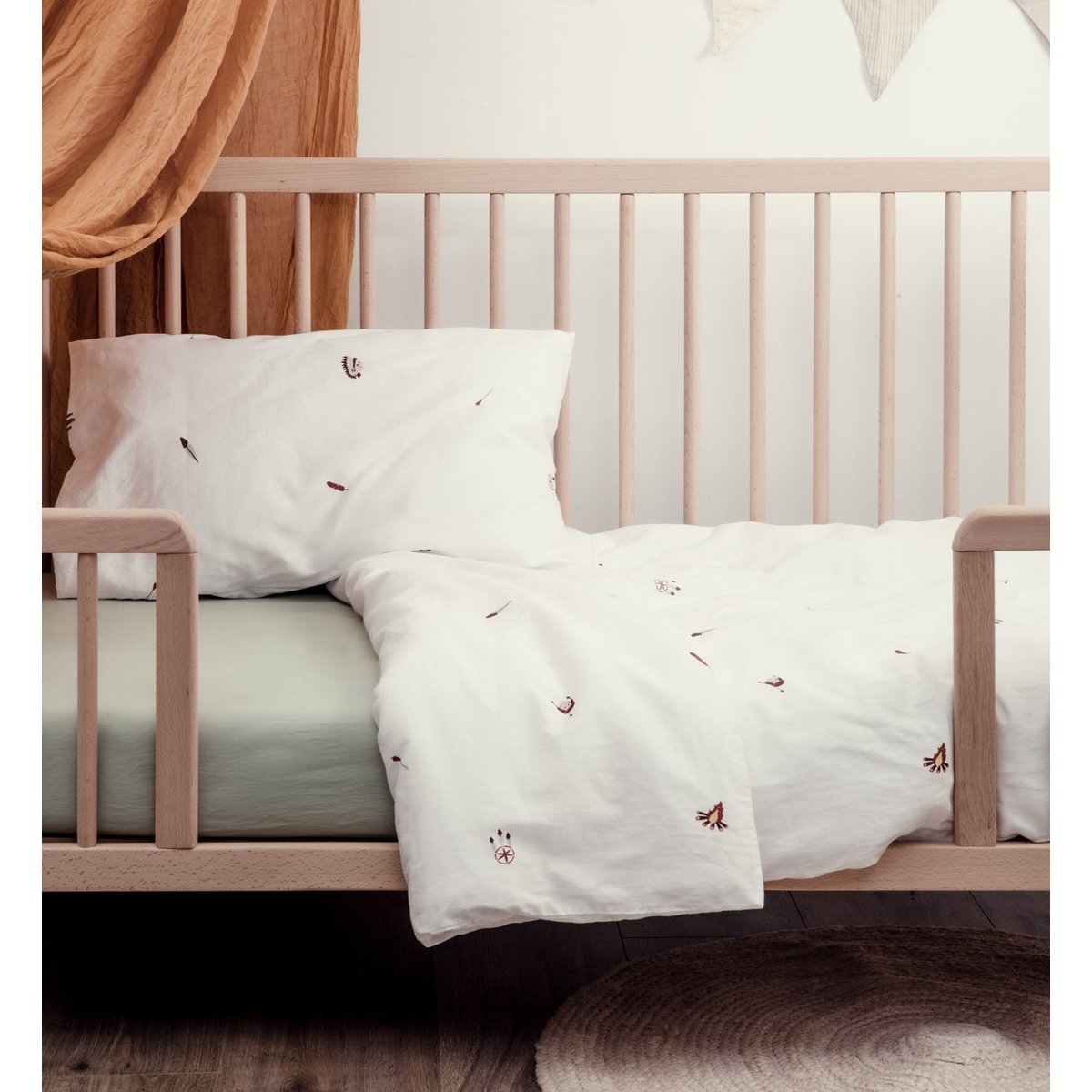 Taie d'oreiller en coton bio, PETITE PLUME petite plume, KADOLIS