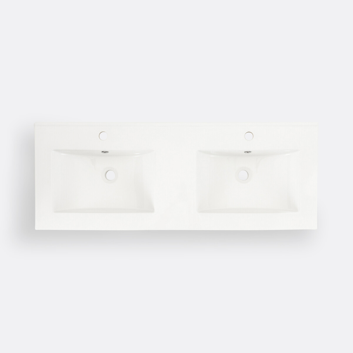 Plan double vasque en céramique L120 cm, Jaly blanc, LA REDOUTE INTERIEURS