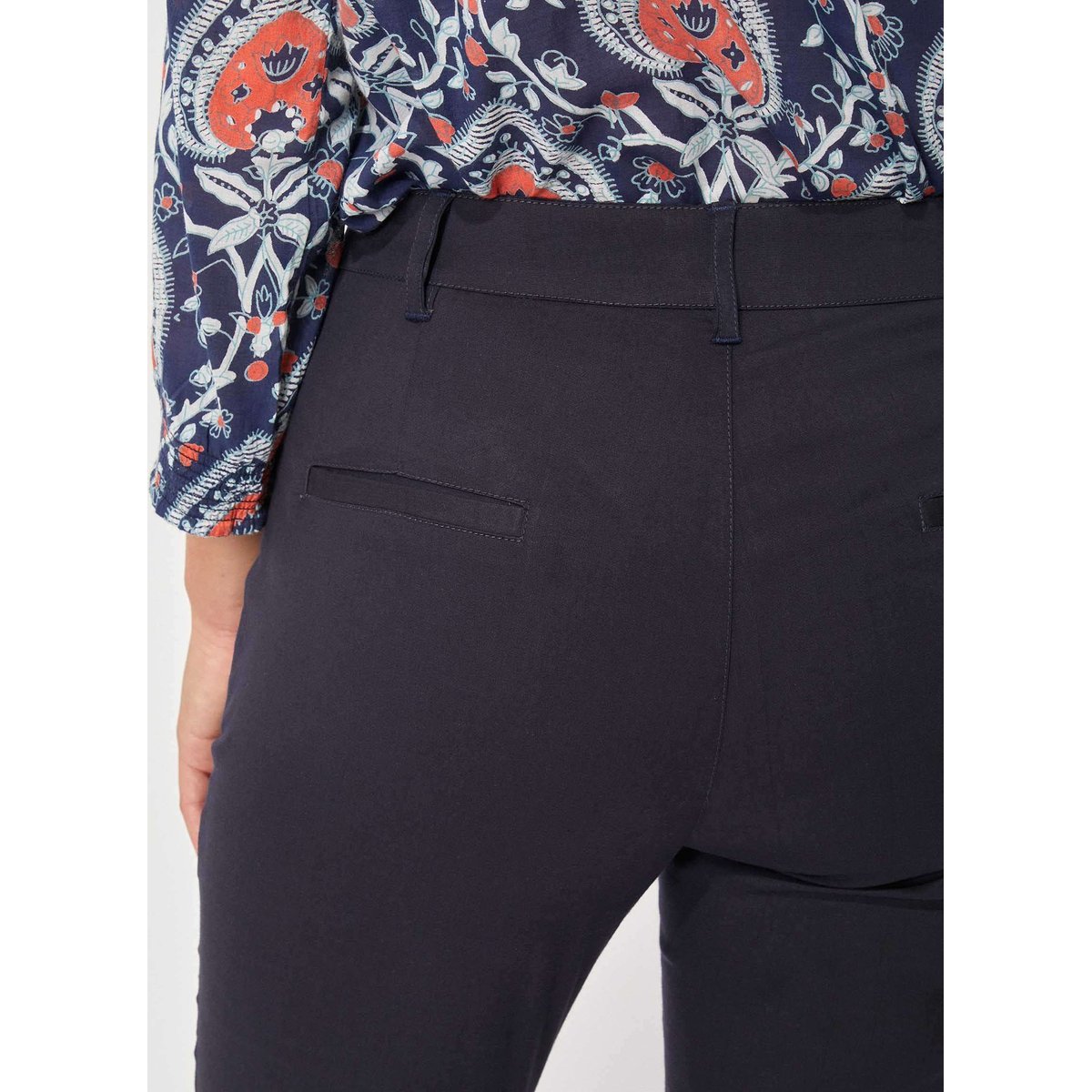 Pantalon cigarette coton MALACIA marine malacia, LA FIANCÉE
