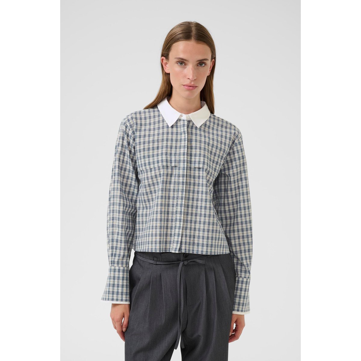 Chemise à manches longues bleu capri check blue, KAREN BY SIMONSEN