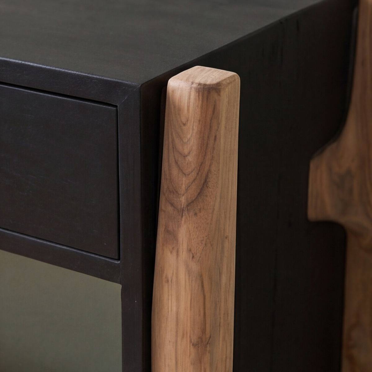 Console en bois de manguier et pieds en acacia IMANI noir, MADE IN MEUBLES