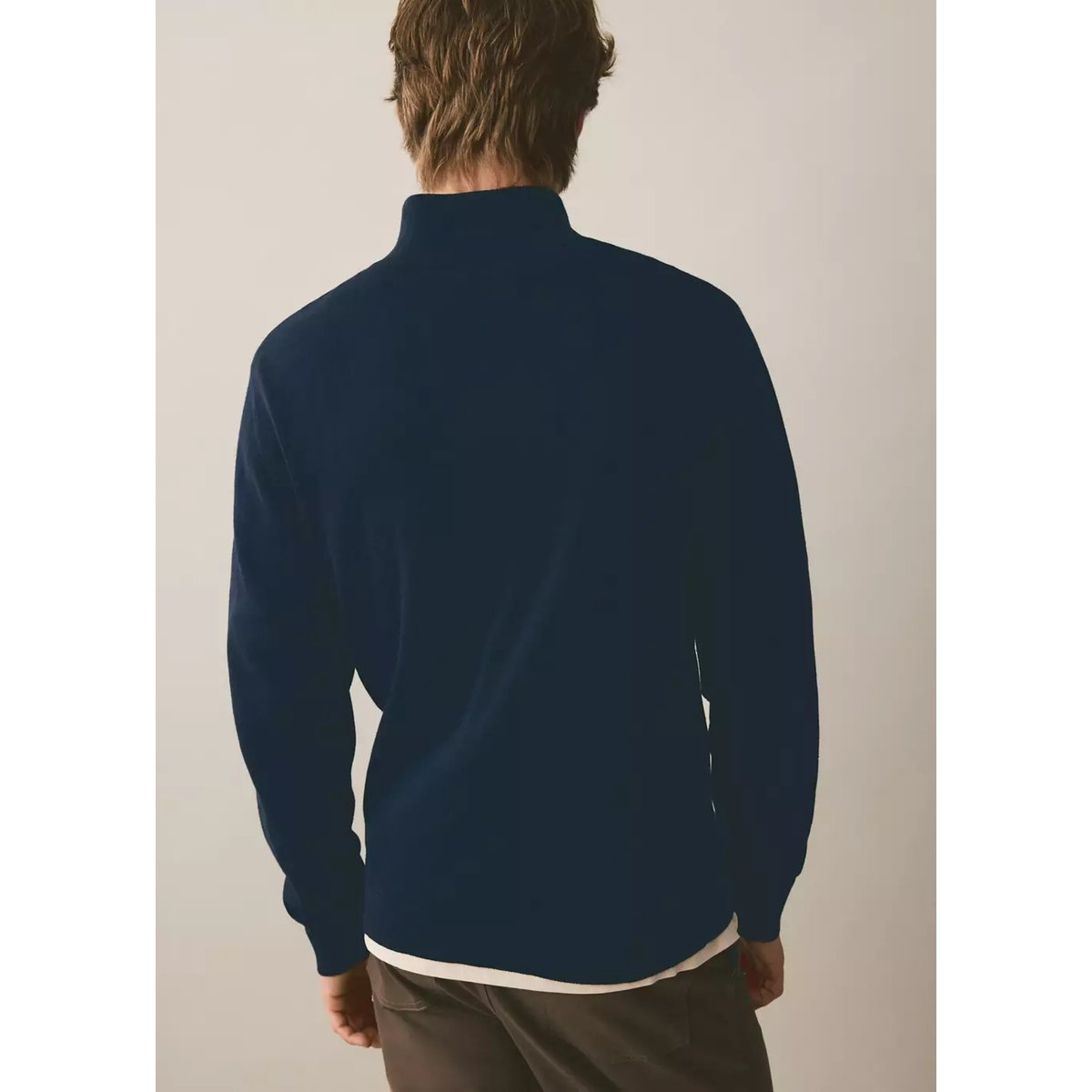 Pull col montant zip bleu marine, MANGO TEEN