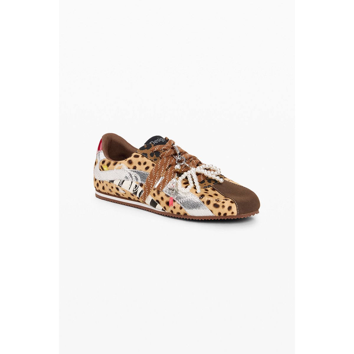 Baskets à imprimé animal 100 % cuir multicolore, DESIGUAL