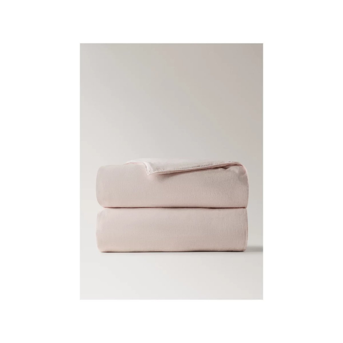 Housse de couette 100 % lin mélangé Lit 180/200 cm rose pâle, MANGO HOME