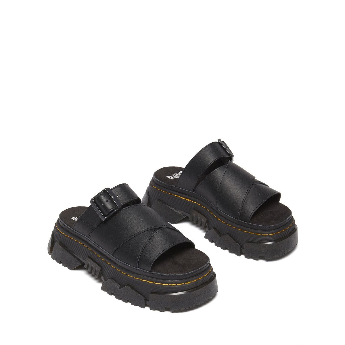 Mules plateformes Mattison en cuir Athena noir, DR. MARTENS