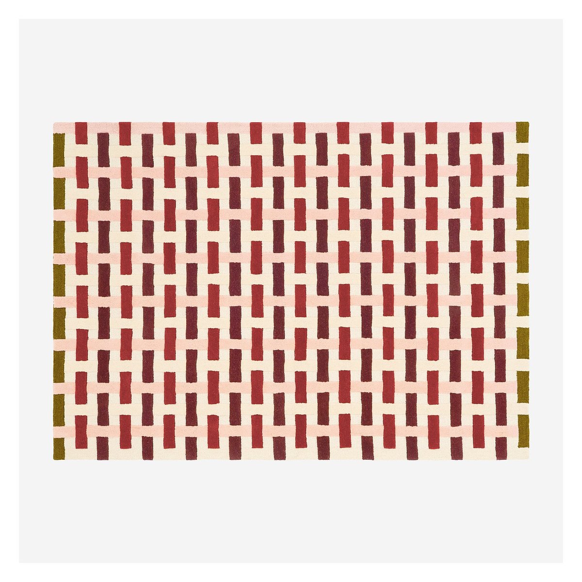 Tapis tufté en laine BERTIN bordeaux, rose poudré, multicolore, HABITAT