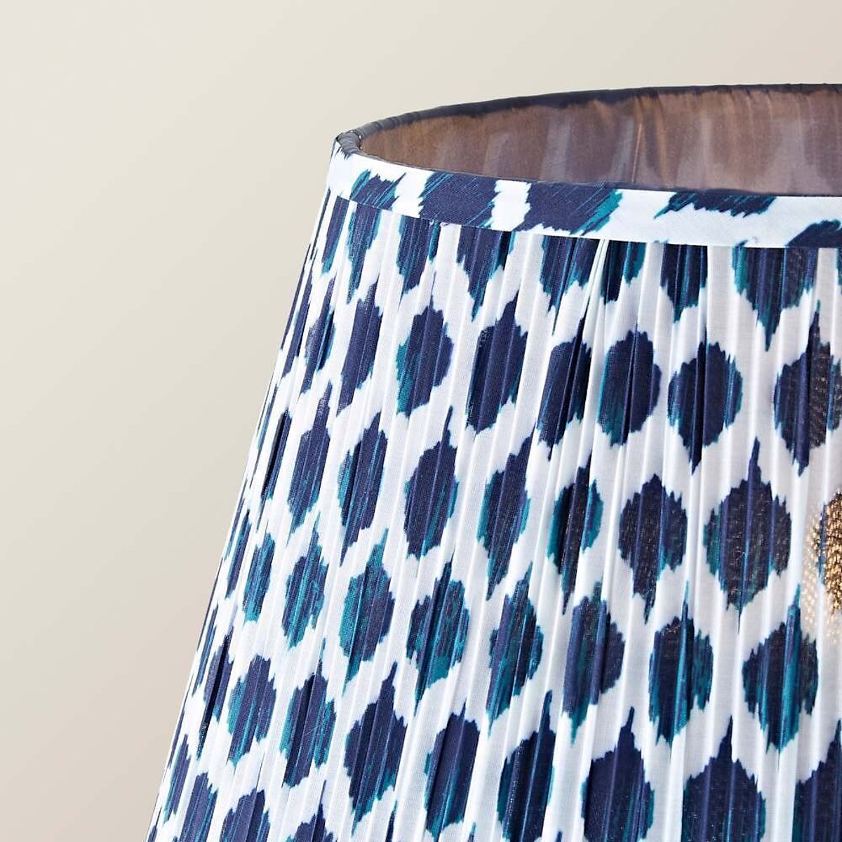 Amalia Twist Floor Lamp with Ikat Taper Shade navy blue, SO'HOME
