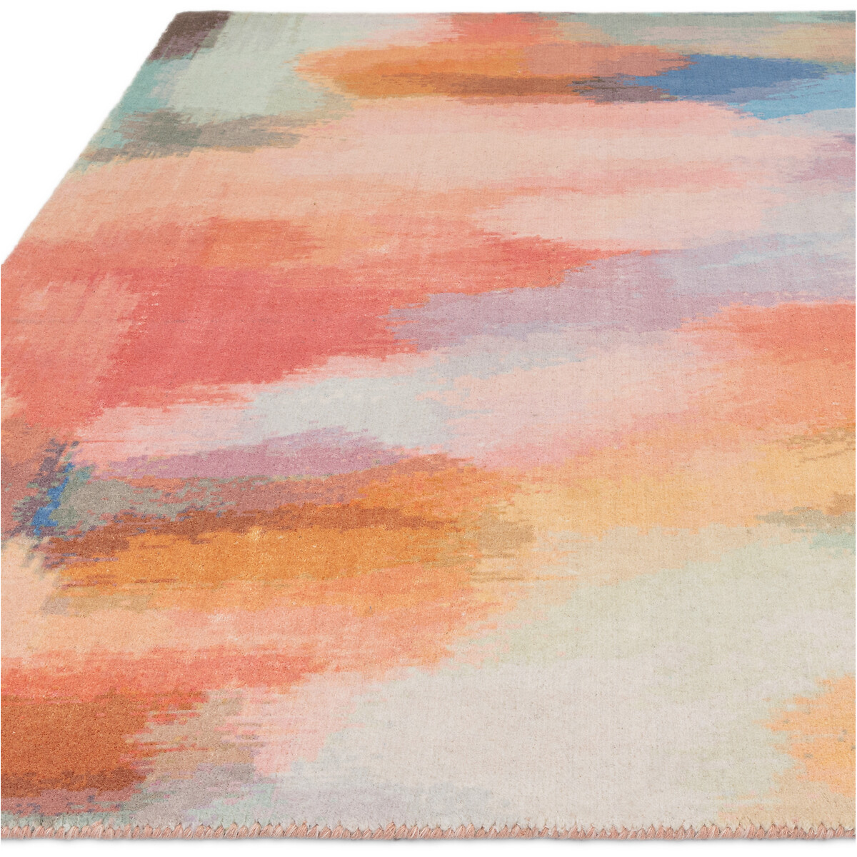 Watercolour Effect Patterned Rug in 100% Wool multi-coloured, ÉDITÉ