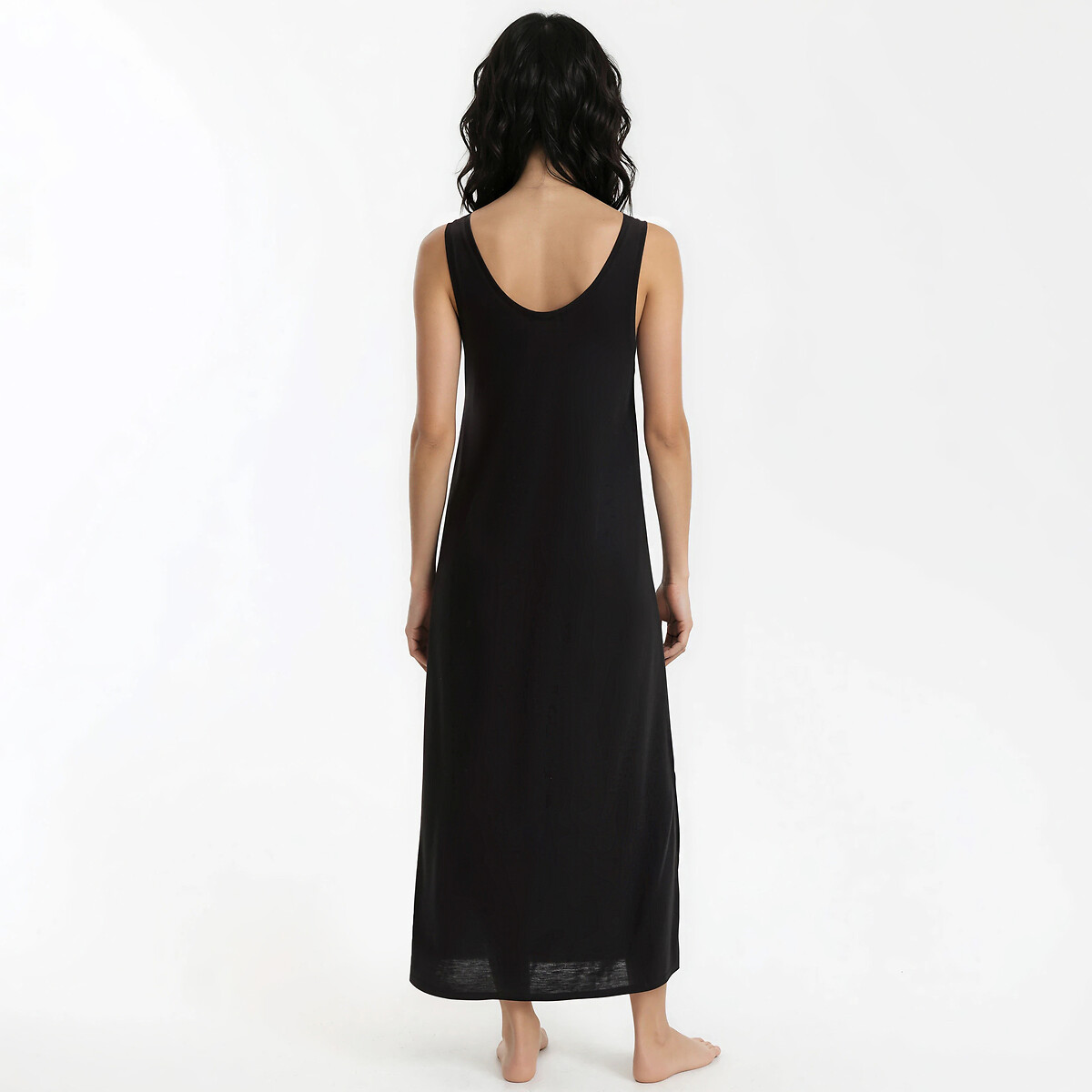 Chemise de nuit sans manches noir, ANNE WEYBURN