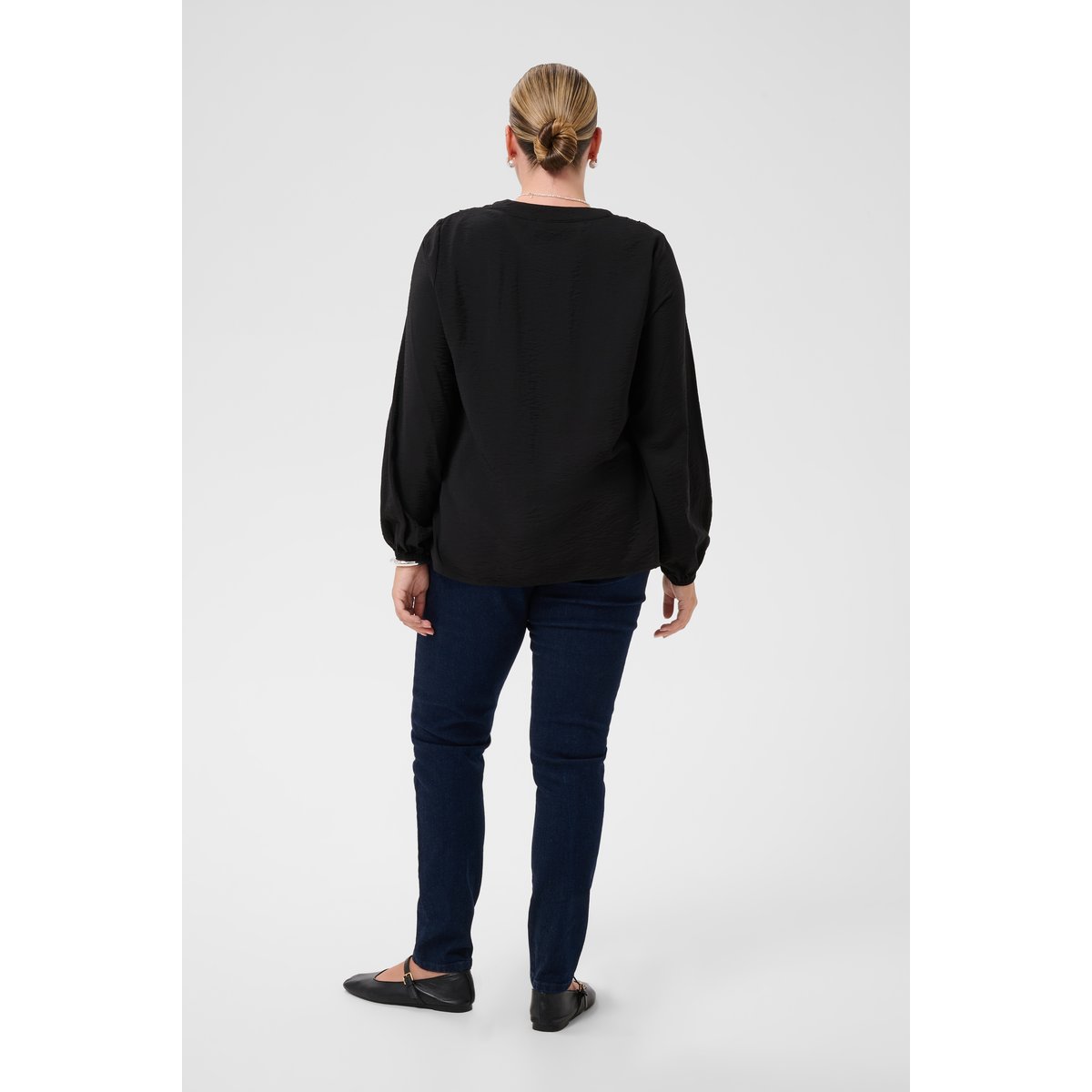 Blouse à manches longues noir black, KAFFE CURVE