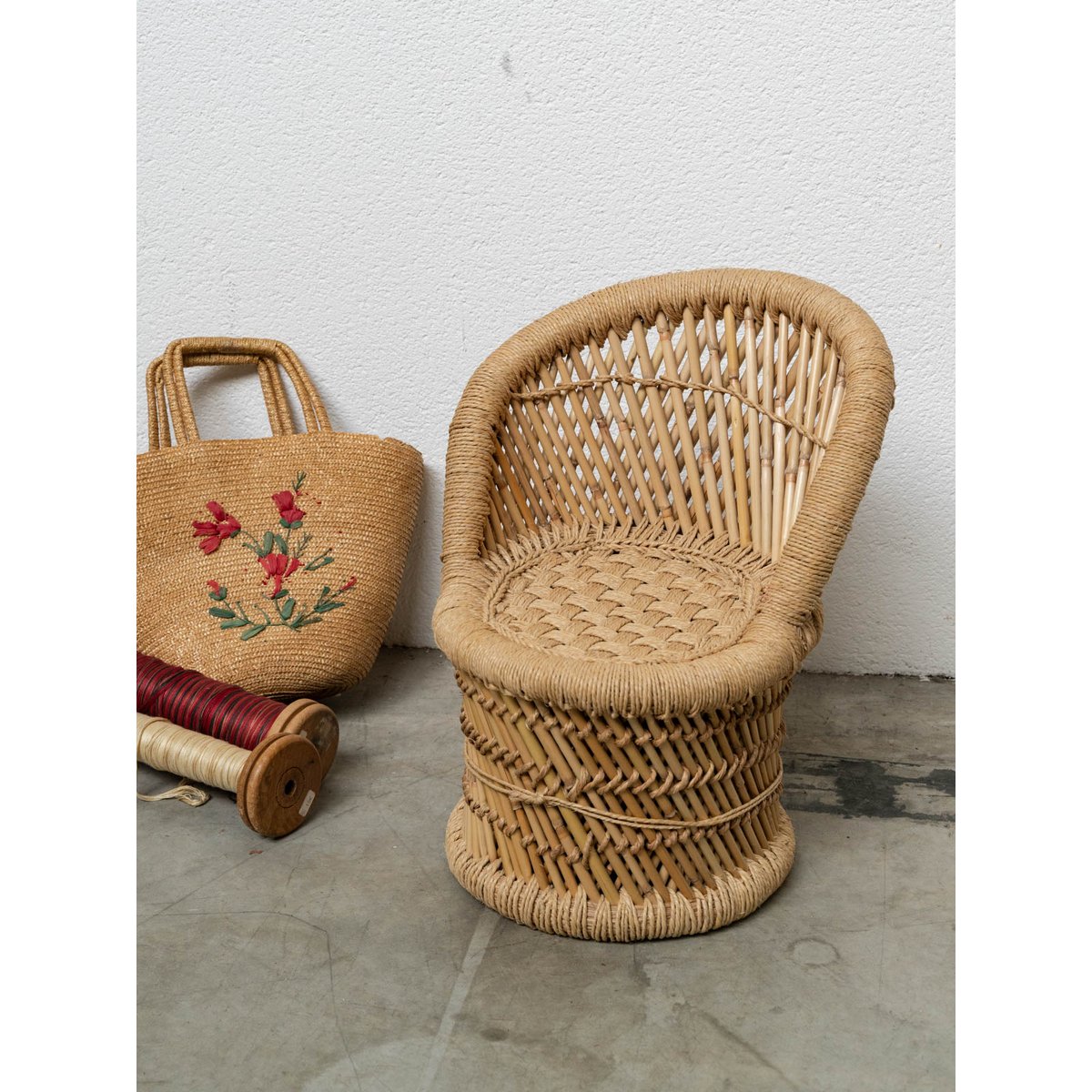 Paire de fauteuils pour enfant en rotin Marcus N°363 - Bon état naturel, DEBONGOUT