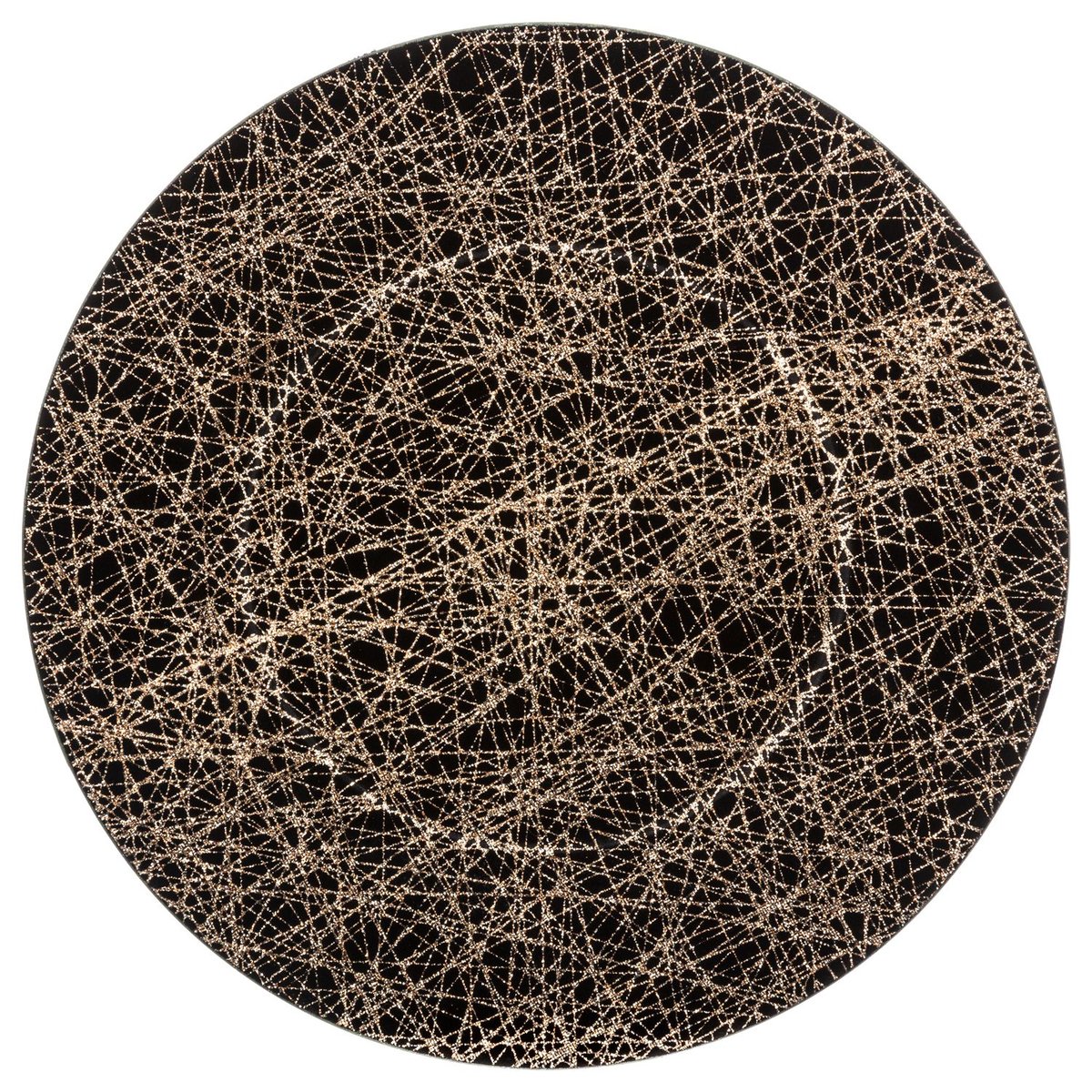 Lot de 12 assiettes de présentation LIGNES noir, TOILINUX