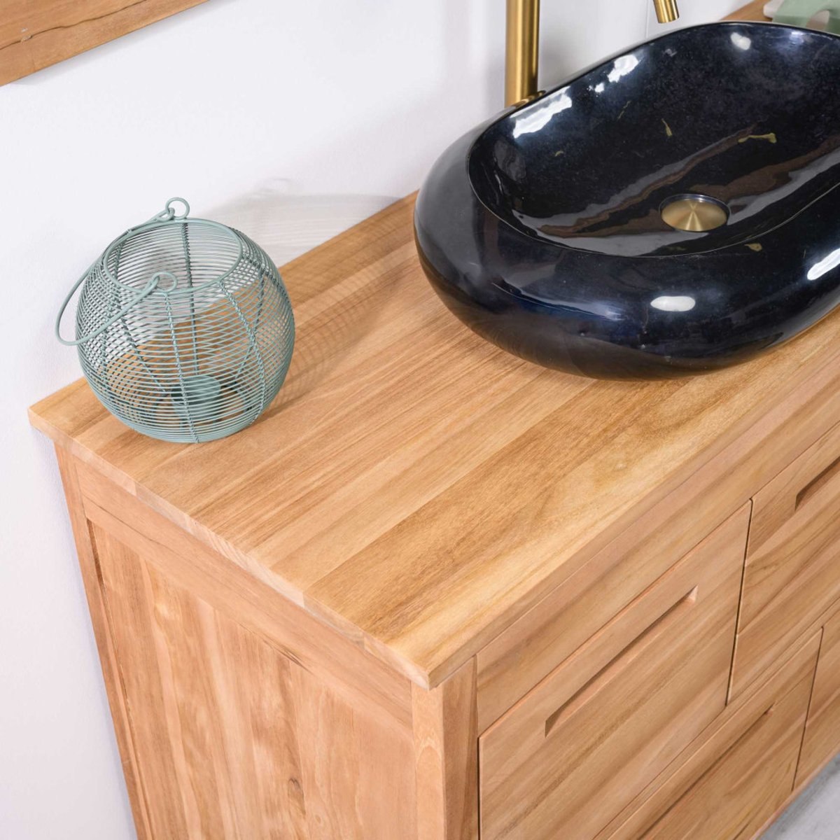 Meuble sous vasque en teck Sira 120cm naturel, WANDA COLLECTION