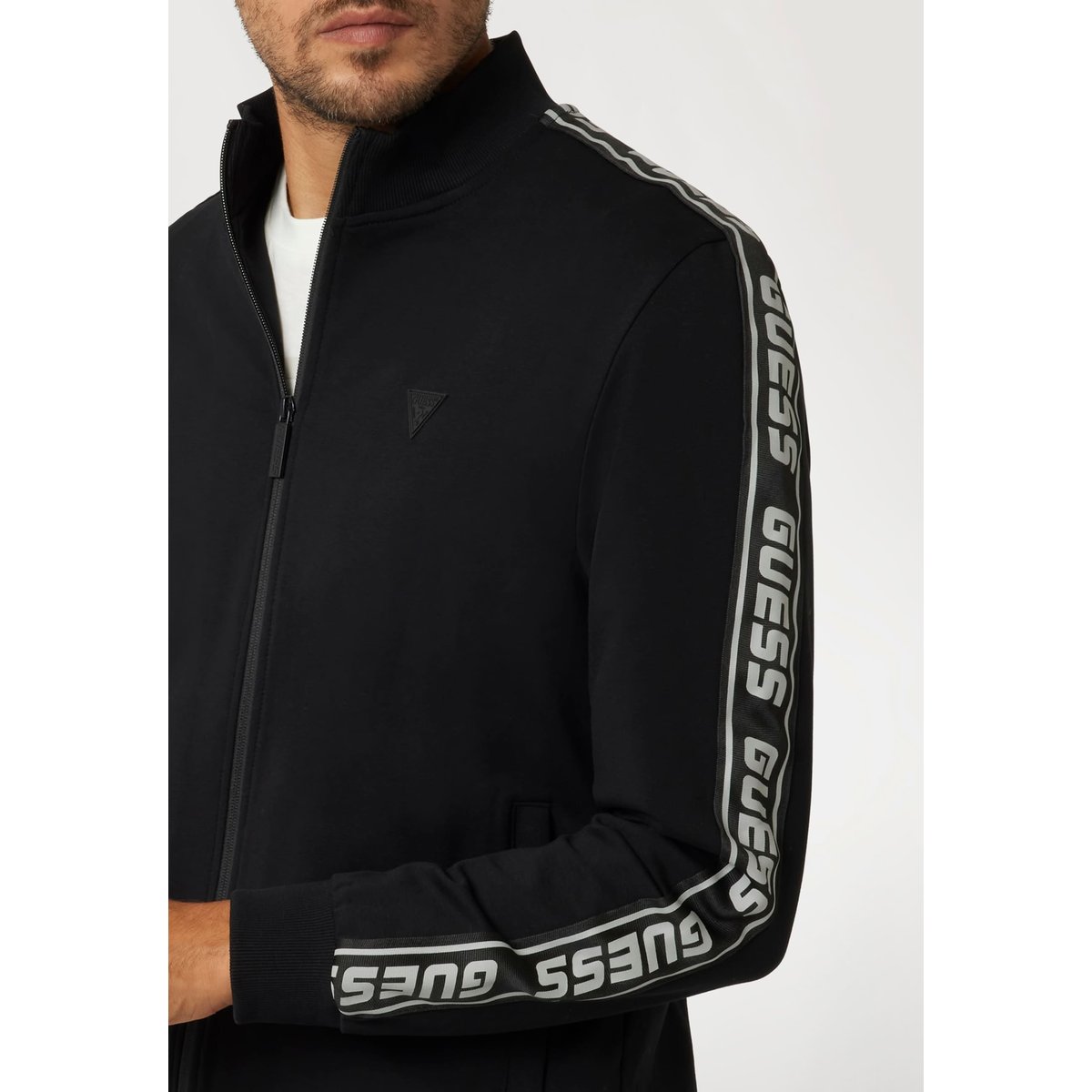 Sweat-Shirt Glissiere Intégrale noir, GUESS