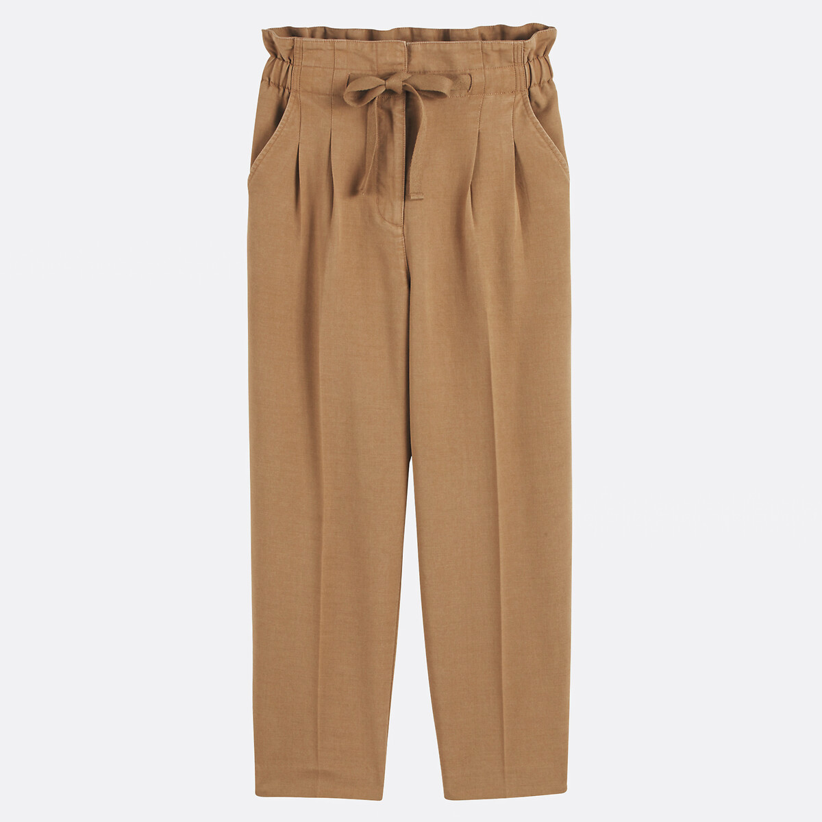 High Waist Carrot Trousers dark beige, LA REDOUTE COLLECTIONS