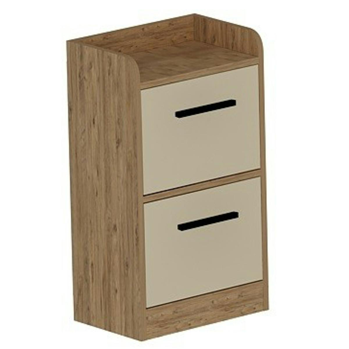 Table de chevet haute 2 portes beiges MARFA bois naturel, PIER IMPORT