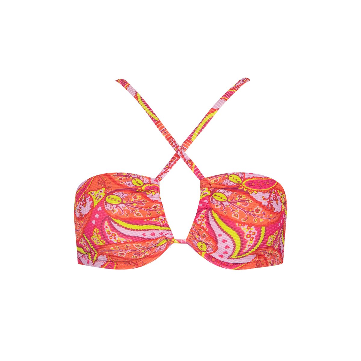 Haut maillot de bain bandeau multipositions sans armatures Kavala corail, LISCA