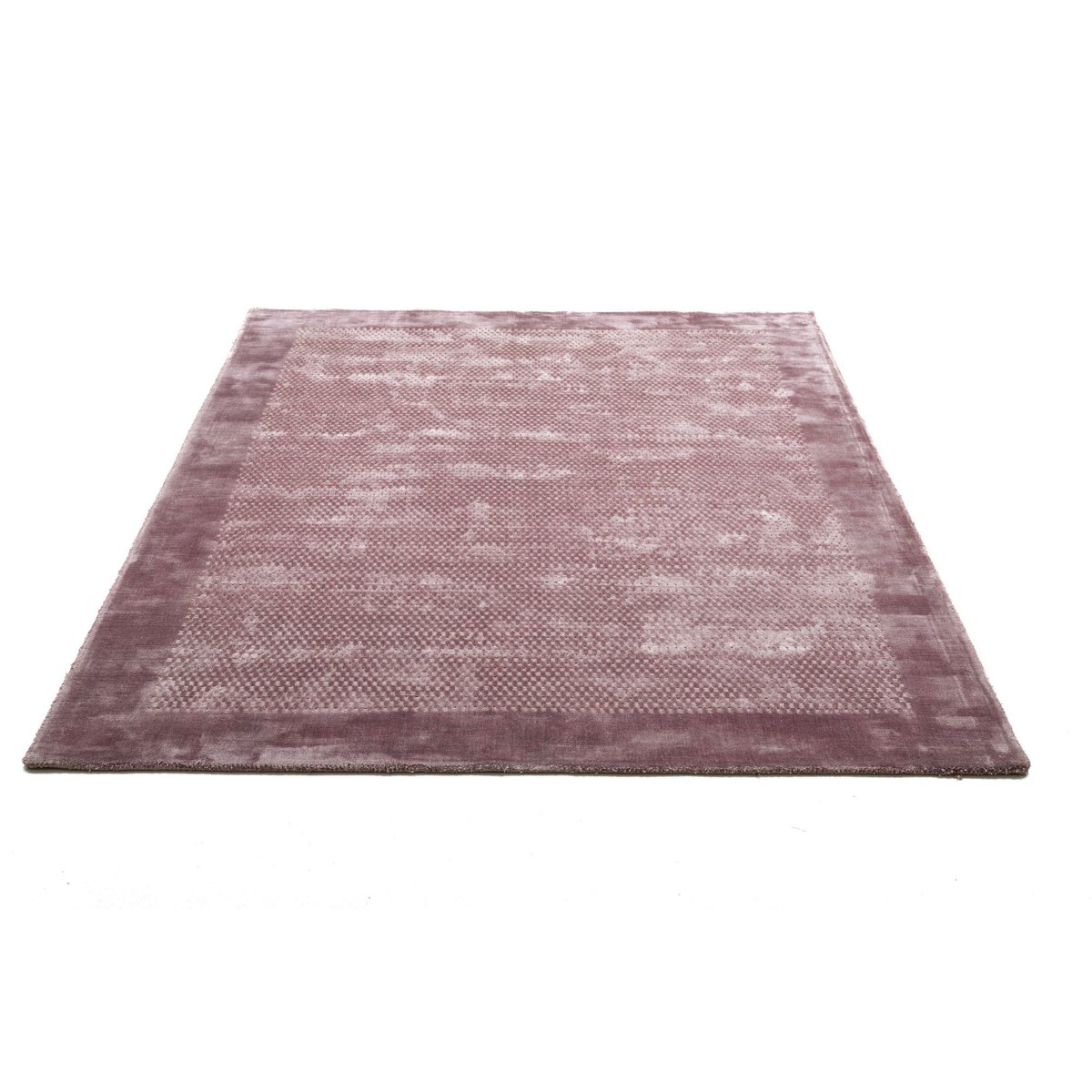 Tapis tufté main en laine vierge rose, THEKO