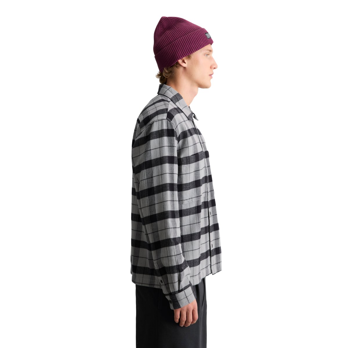 Chemise en flanelle, coupe classique en pur coton bio gris, MARC O’POLO DENIM