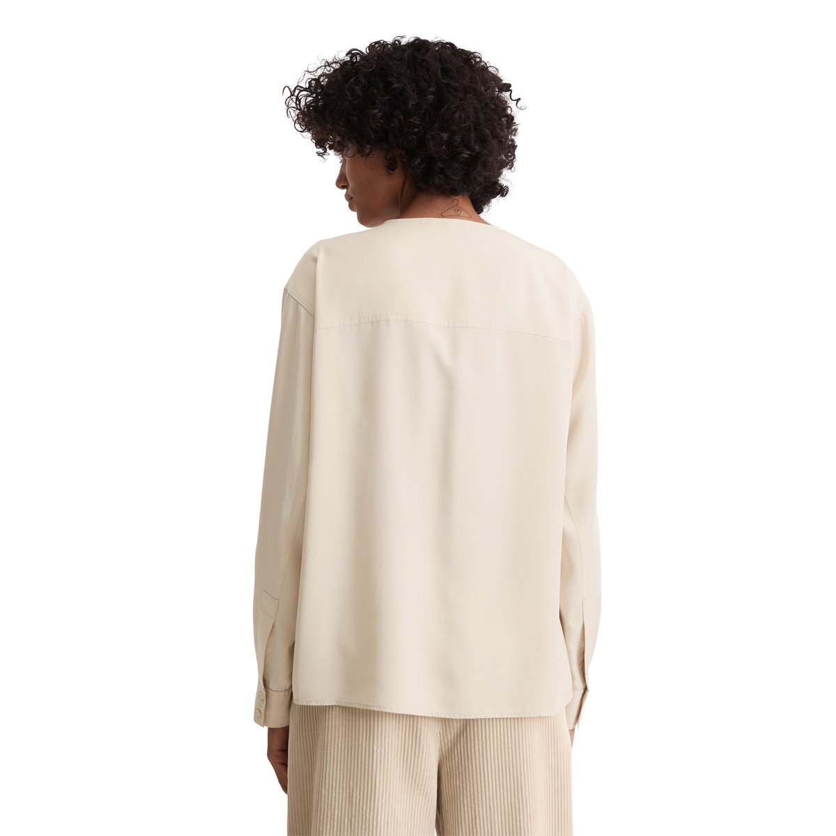 Blouse straight en TENCEL™ Lyocell beige, MARC O'POLO