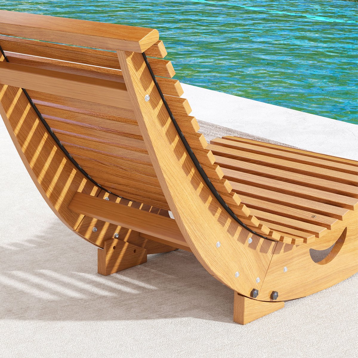 Fauteuil à bascule Bois Bois de teck couleur teck, OUTSUNNY
