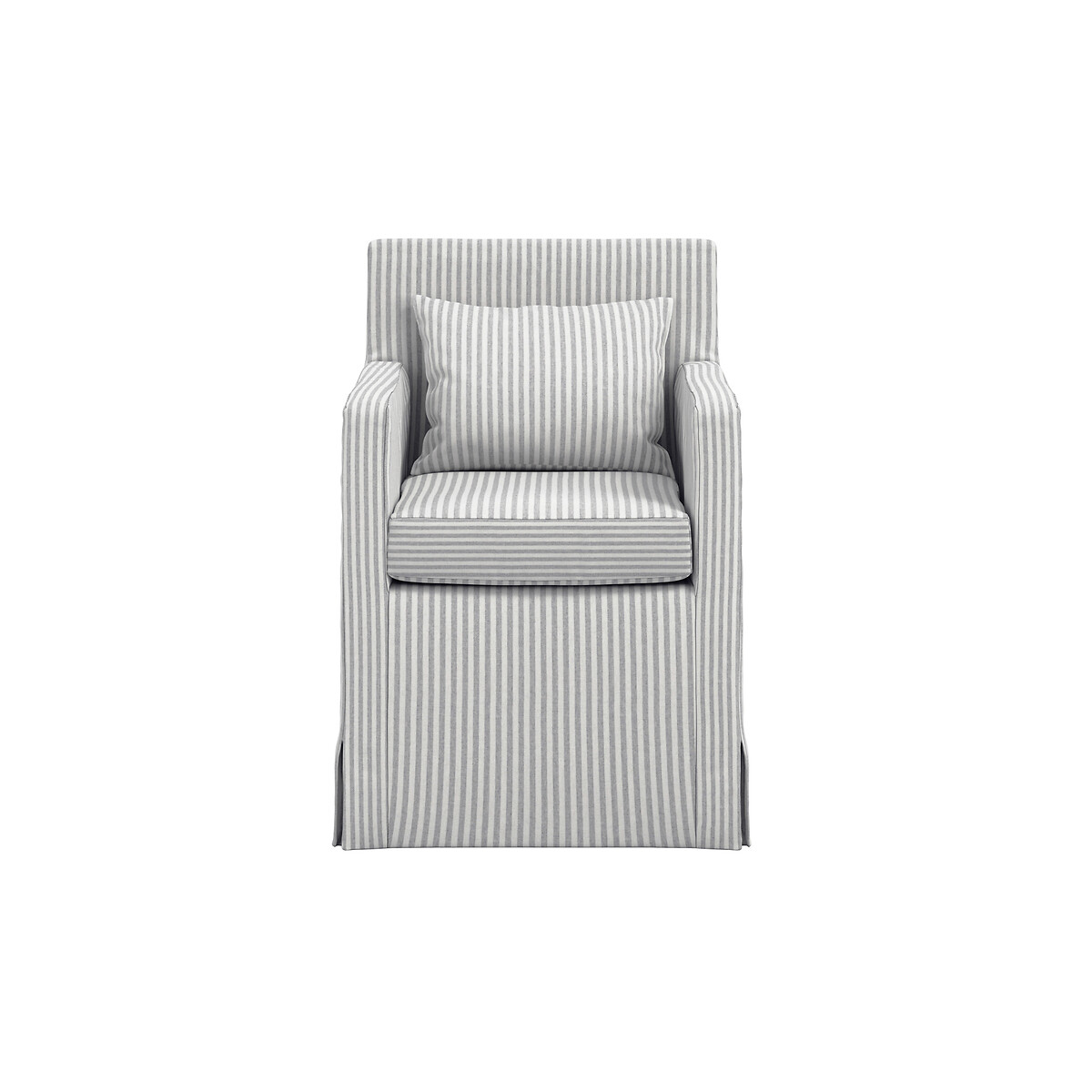 Emmie Country Stripe Dining Armchair in Cotton grey stripes, SO'HOME