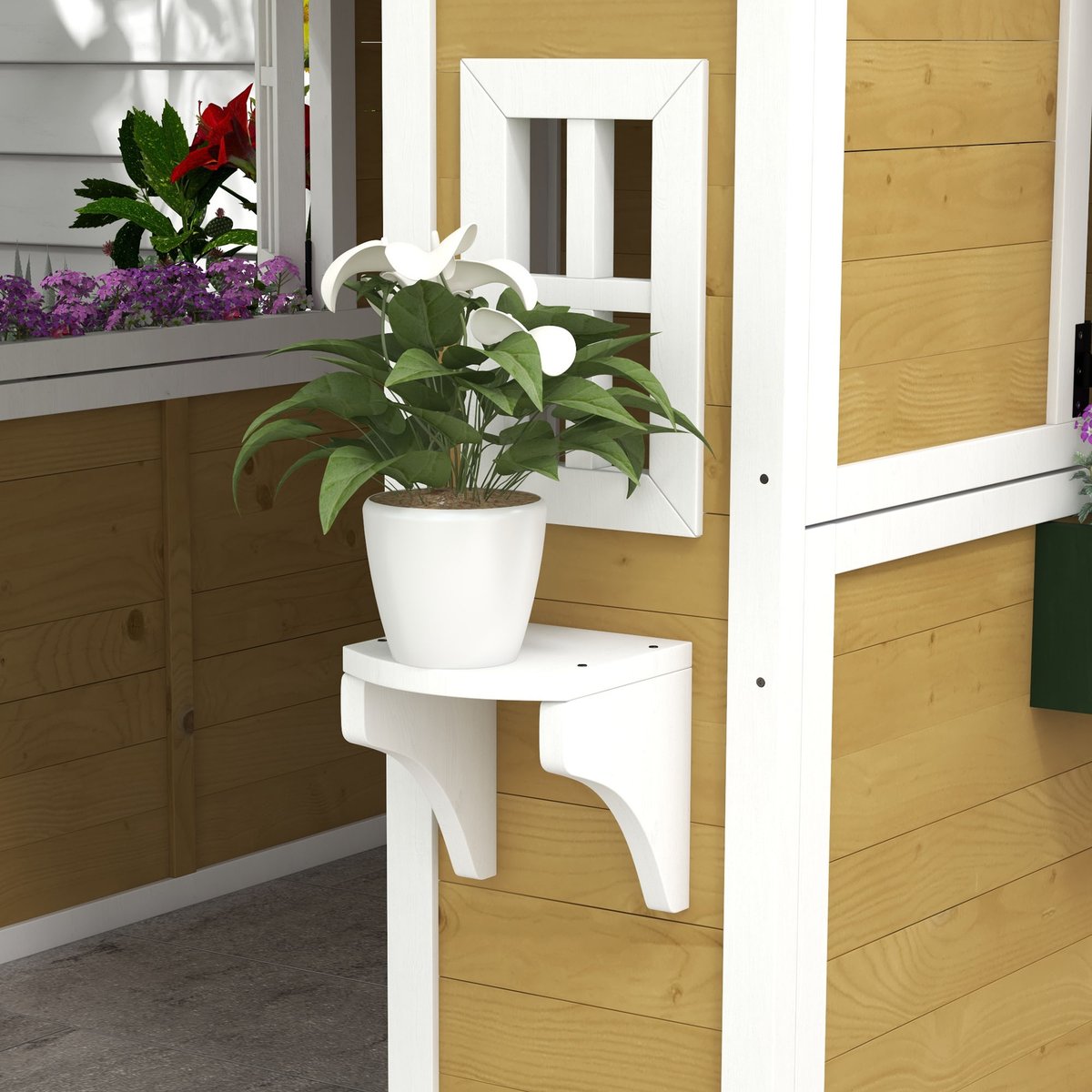 Maisonnette pour enfants Bois massif Beige beige, OUTSUNNY