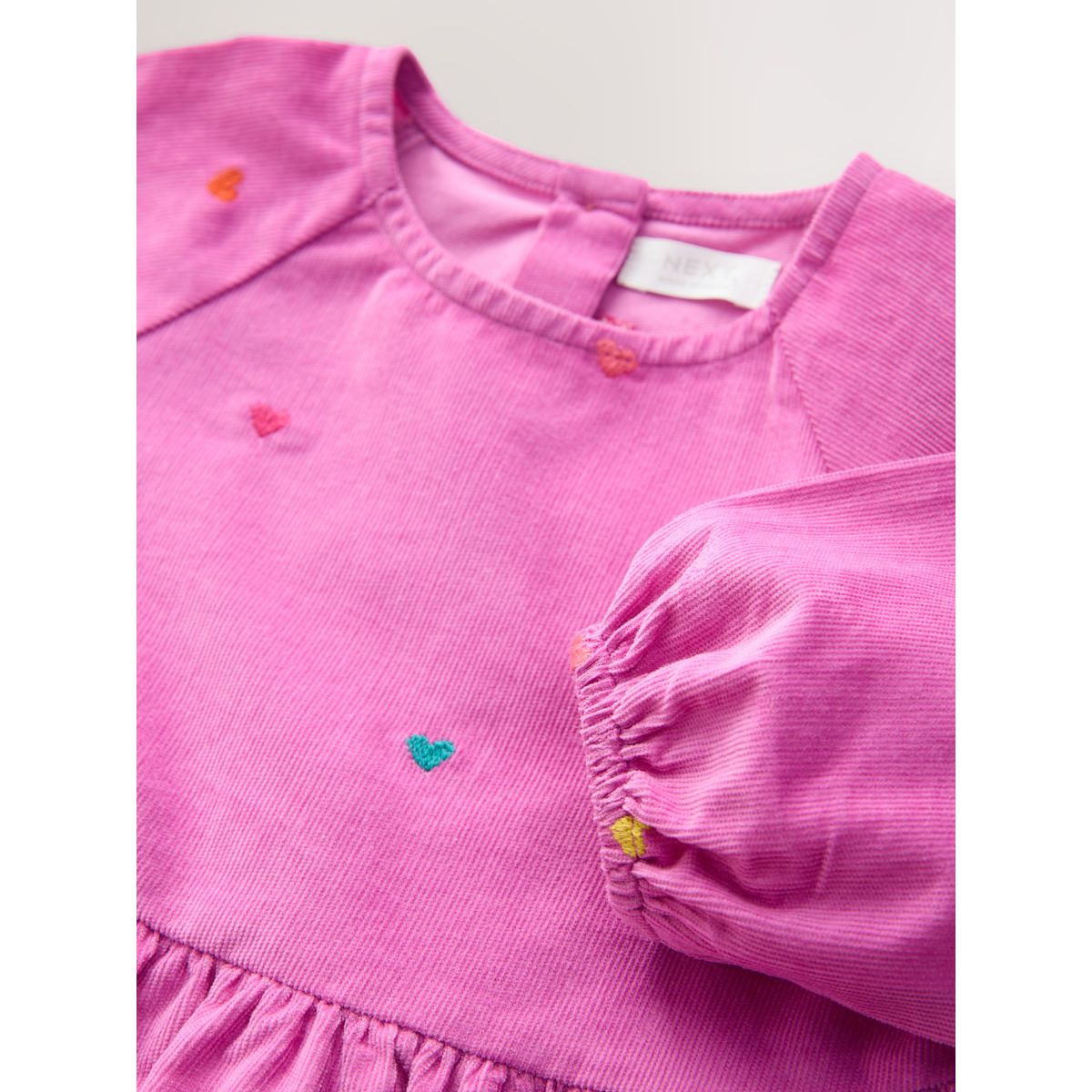 Robe en velours côtelé à manches longues rose magenta, NEXT