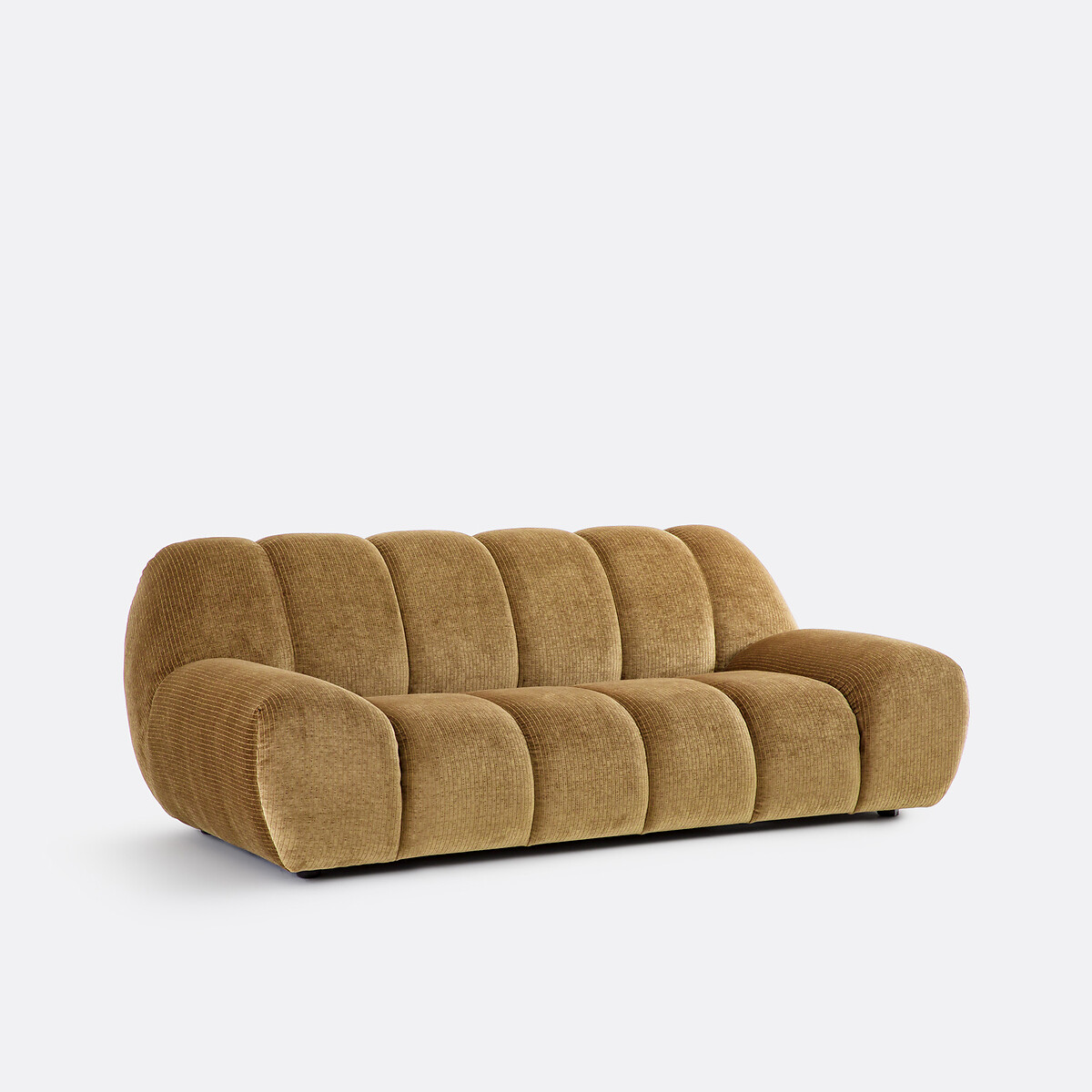 Canapé en velours côtelé vintage, 3 places, Nuria bronze, LA REDOUTE INTERIEURS
