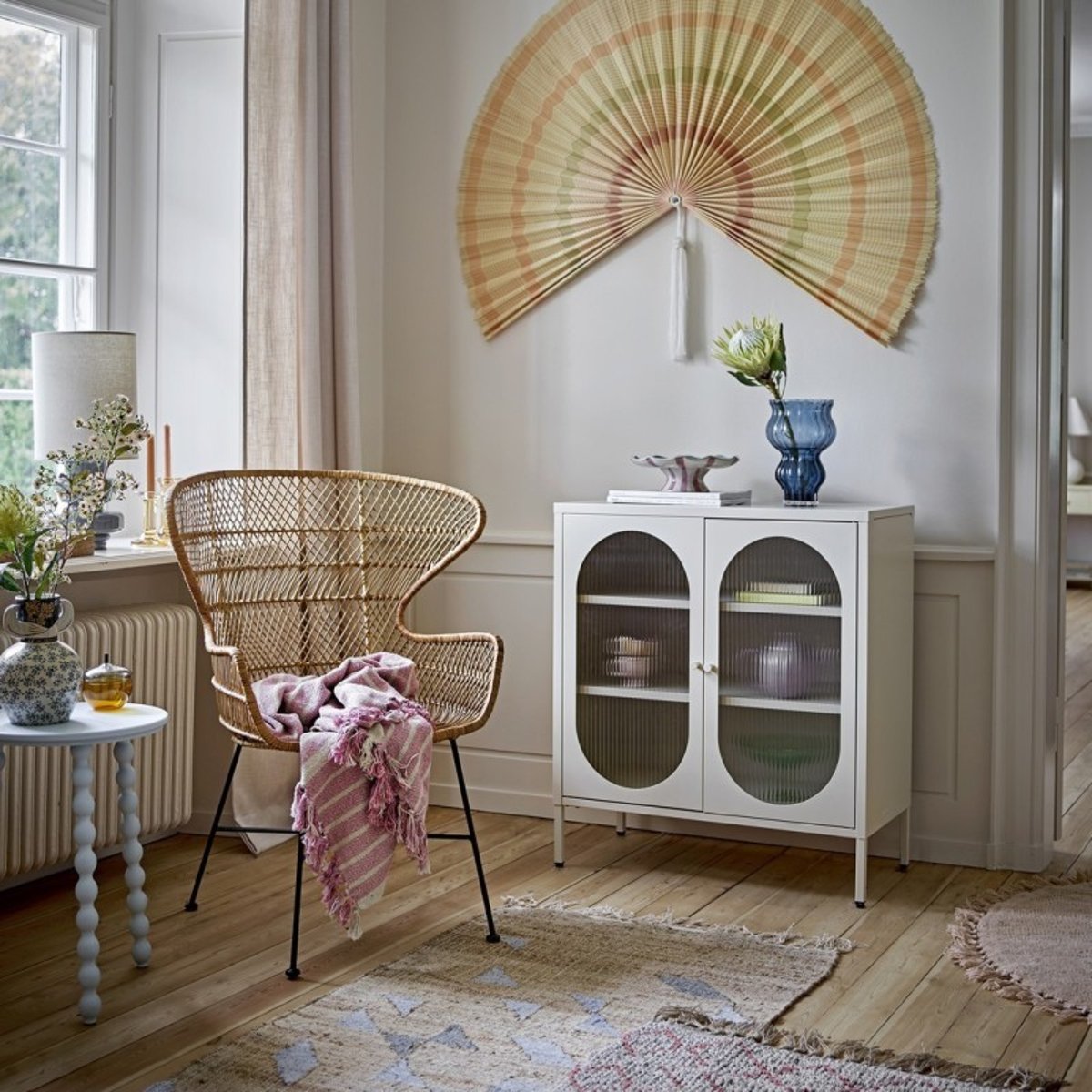 Plaid coton recyclé Boomingville Monta rose poudré, BLOOMINGVILLE