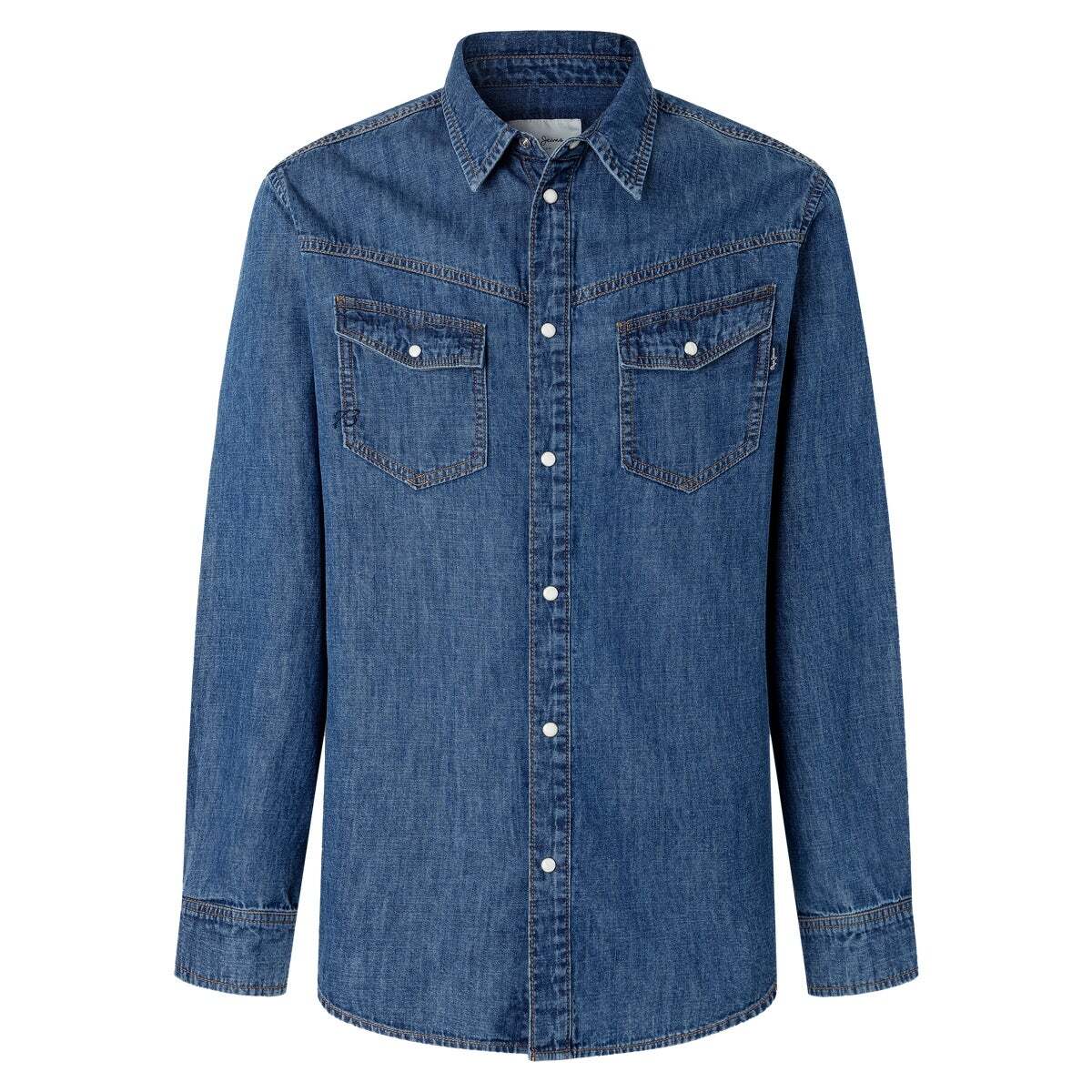 Chemise Coupe Regular En Denim 6.25 oz bleu shirting denim, PEPE JEANS