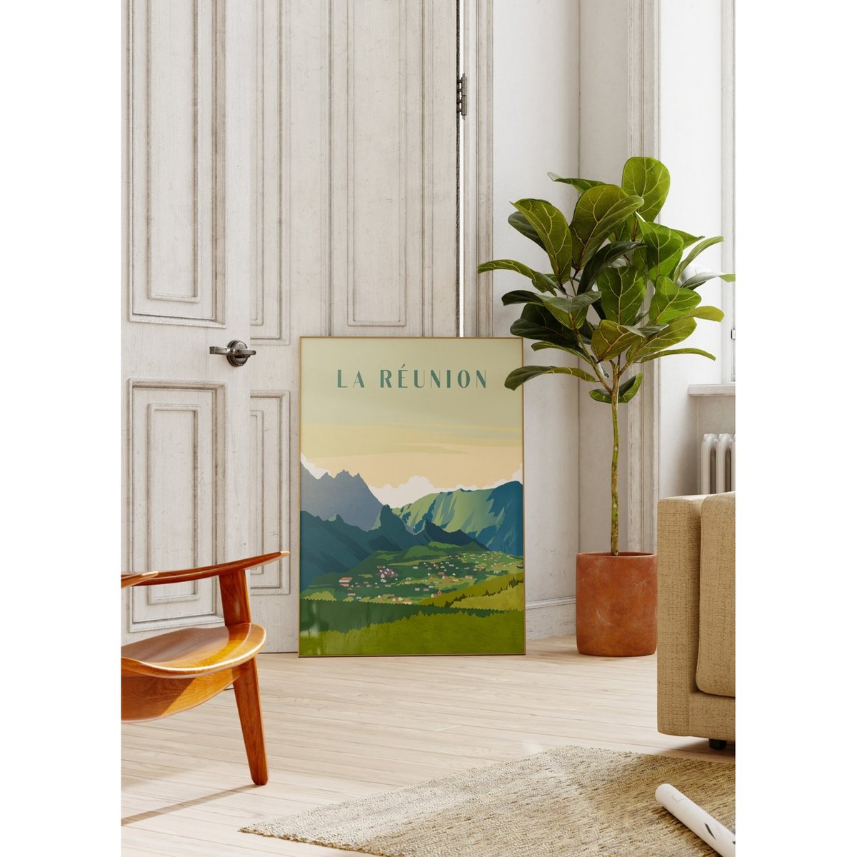 Affiche La Réunion 2 blanc, L'AFFICHERIE