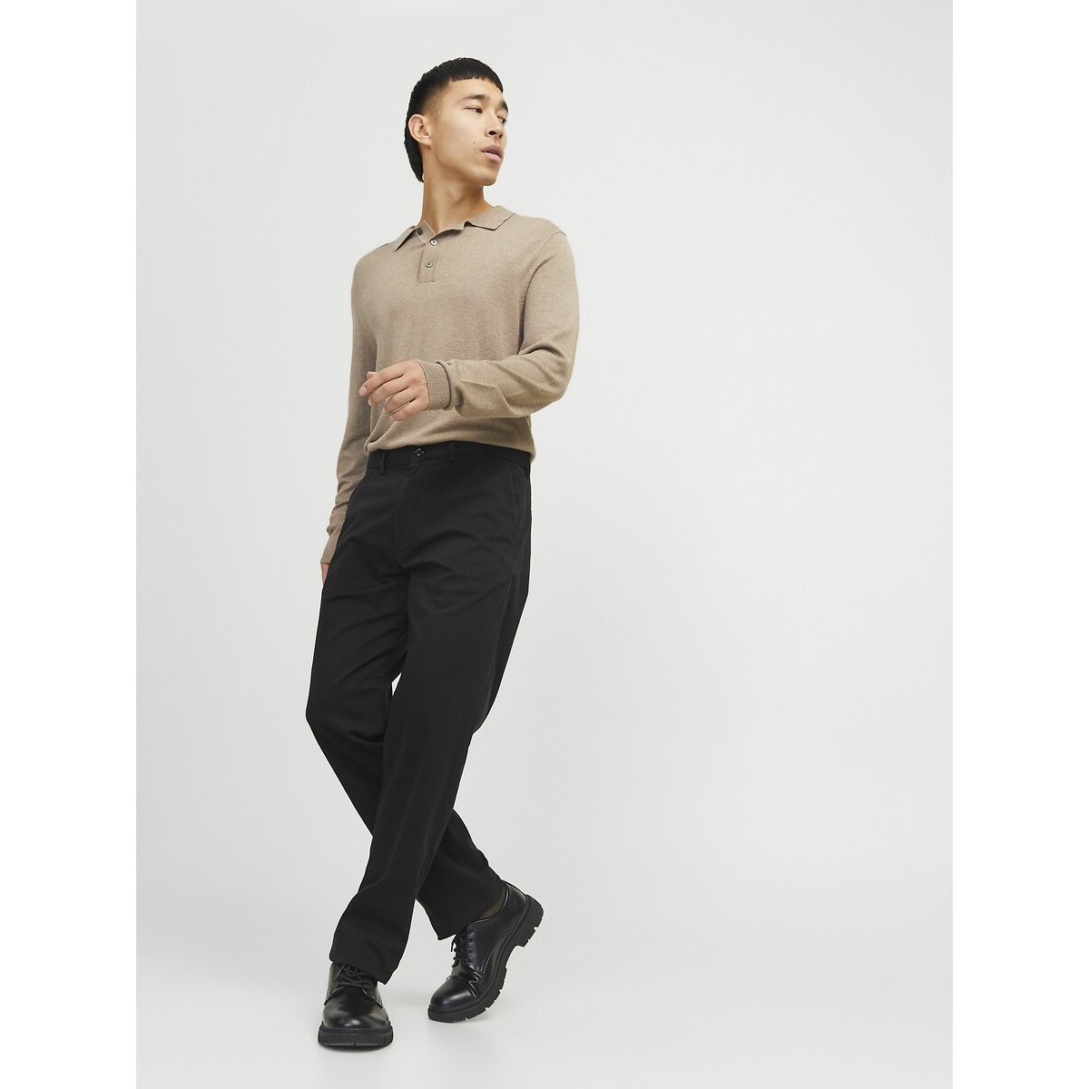 Pantalon chino stretch noir, JACK & JONES