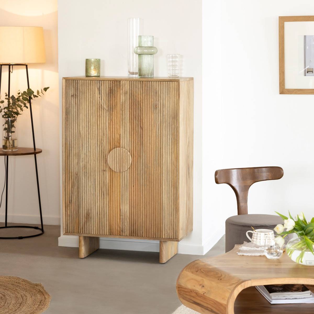 Armoire en bois de manguier EWAN bois clair, MADE IN MEUBLES 