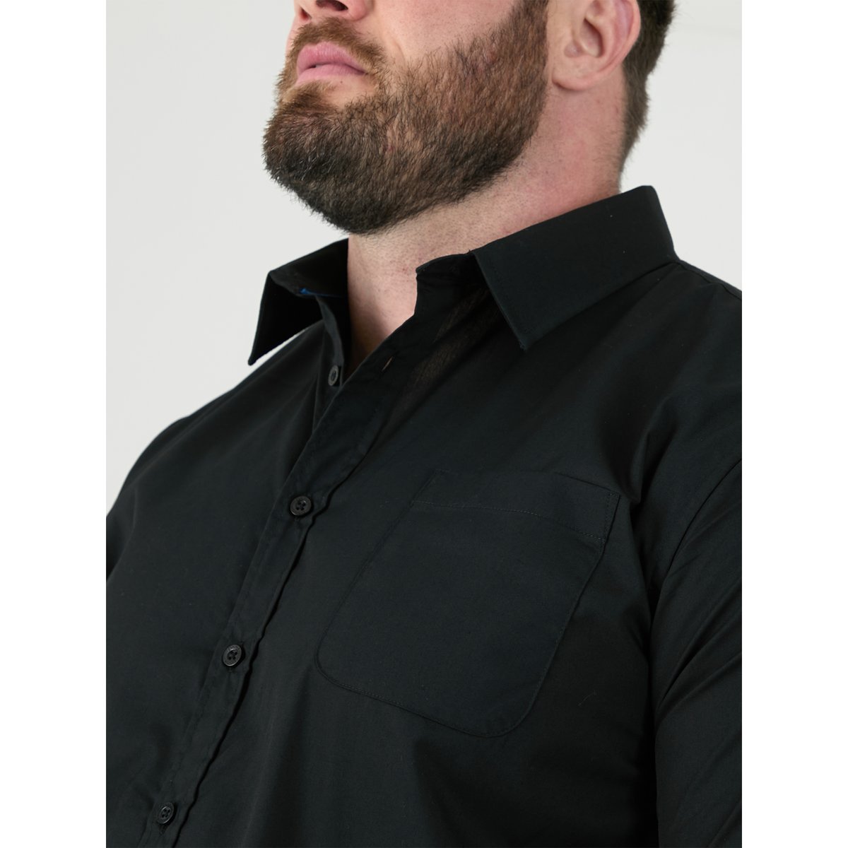 Chemise manches longues grande taille CORBIN noir, DUKE