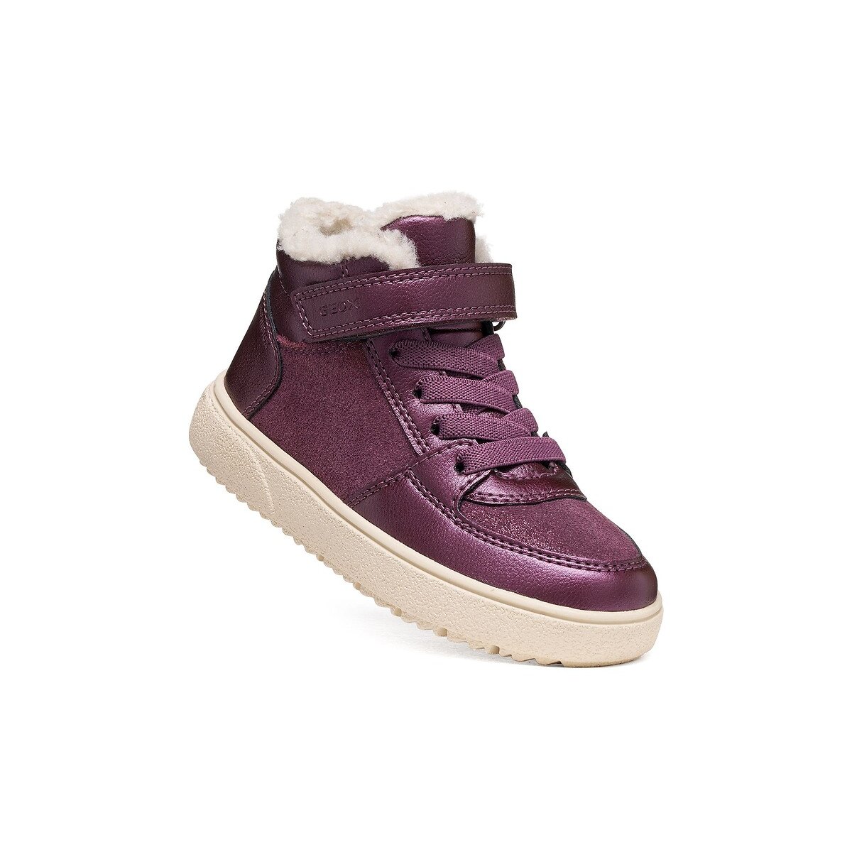 Scarpe da ginnastica alte foderate, THELEVEN prugna, GEOX