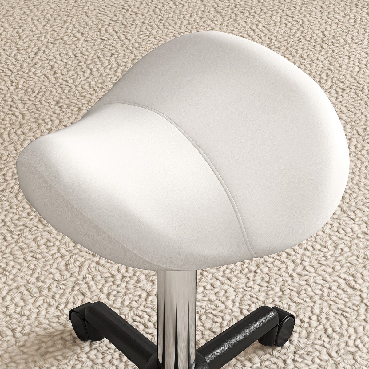 Tabouret de salon Polyuréthane Blanc blanc, HOMCOM