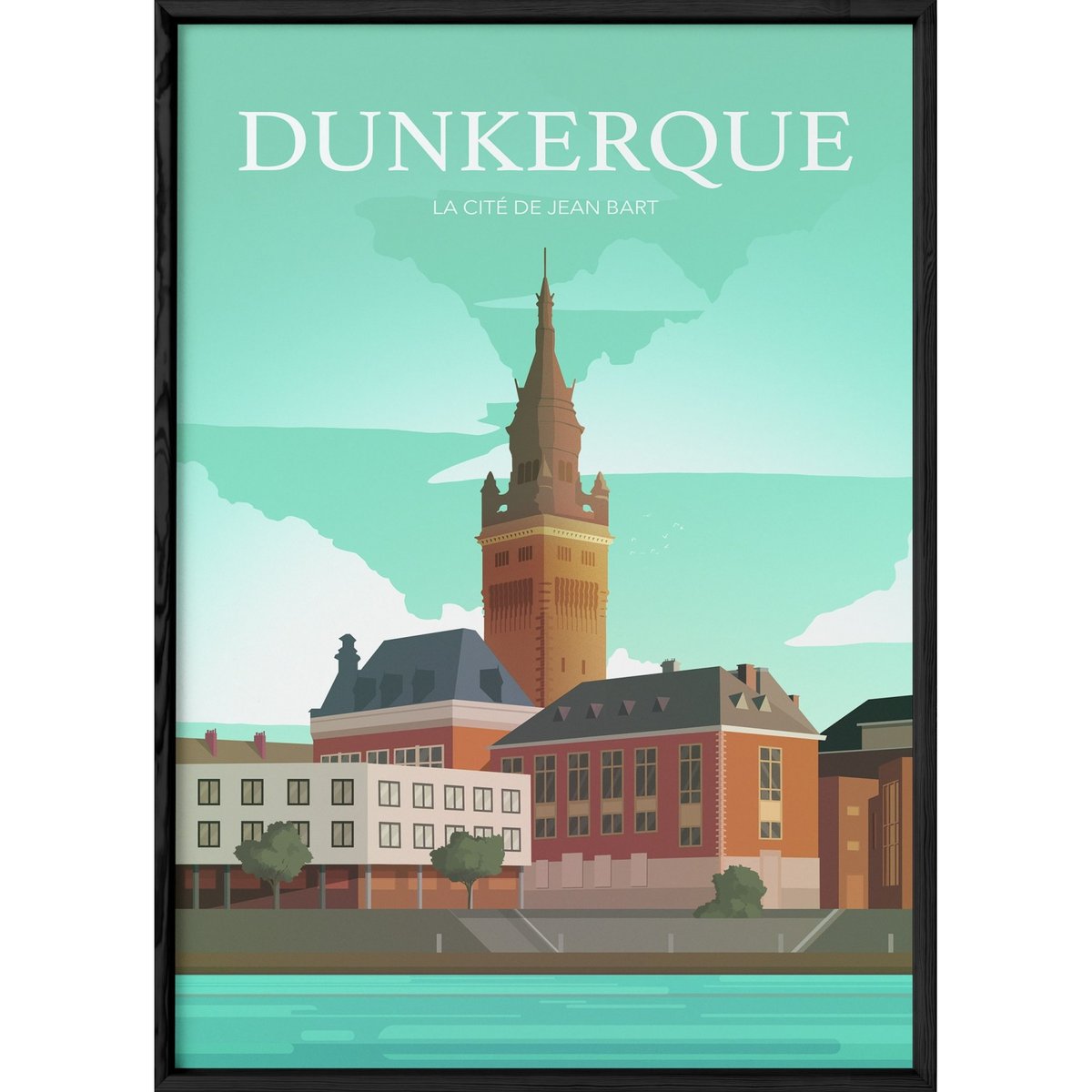 Affiche ville Dunkerque blanc, L'AFFICHERIE